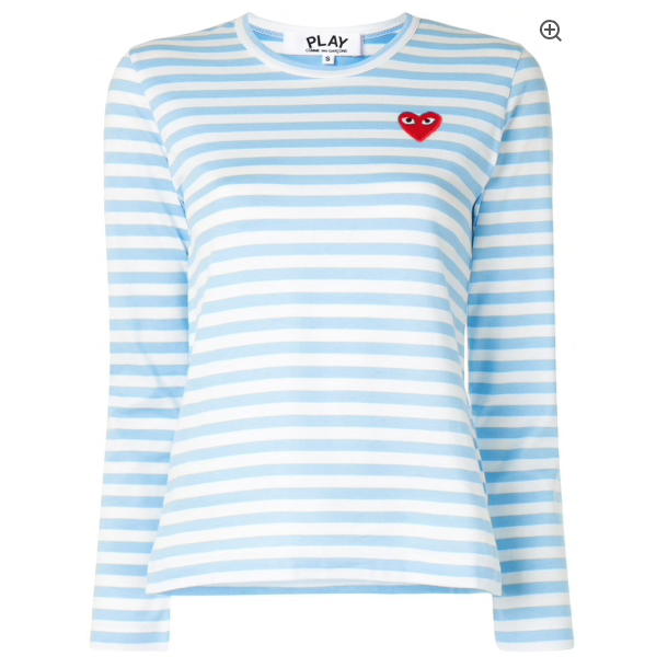 Comme Des Garcons Play Striped Shirt Blue - Comme des Garçons - Buhl