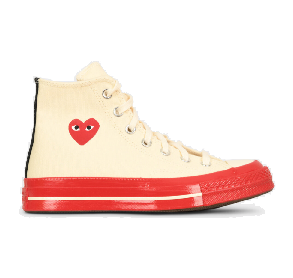 turnering arbejder tyve Commes Des Garcons PLAY Converse High Red Sole - White - Comme des Garçons  - Buhl