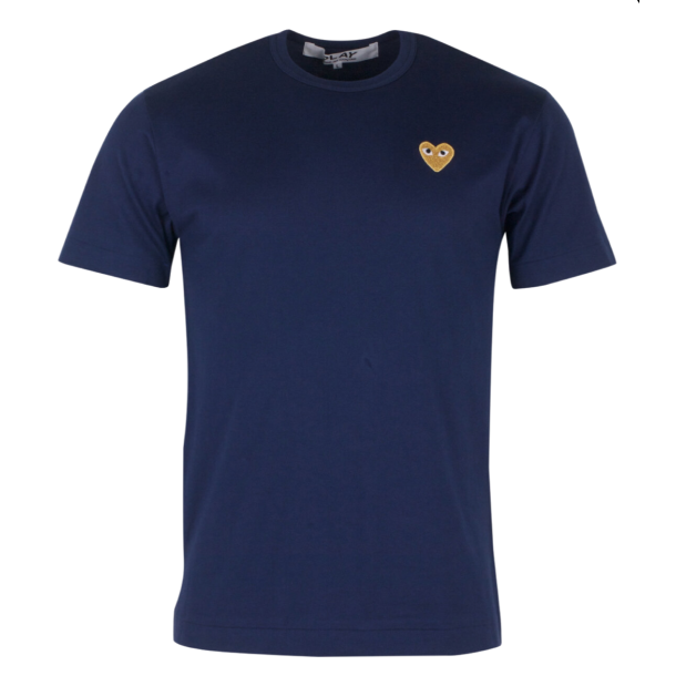 Comme Play M Gold Heart T-shirt Herre - Navy - Comme des Garçons Buhl